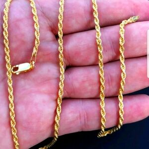 Men's women's sterling silver vermeil 925 rope chain